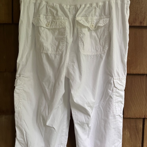 JNY JONES NEW YORK Sport Cargo Drawstring White Capri - Longer Shorts Cotton 6 - Picture 9 of 12